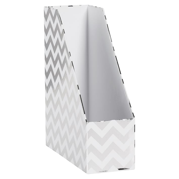 Printed Paper Desk Accessories Set Metallic Silver Foil Chevron Printed Paper Desk Accessories Set Metallic Silver Foil Chevron Pbteen
