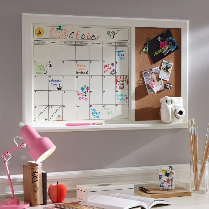 Dry Erase Calendar Corkboard Pbteen
