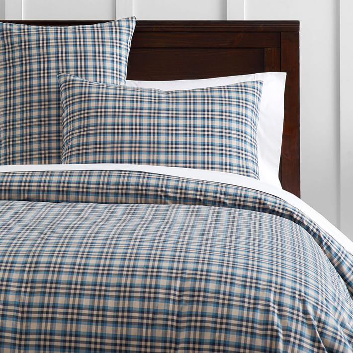 Heathered Plaid Duvet Cover Sham Pbteen