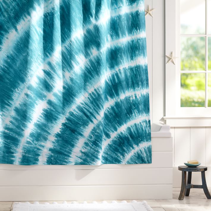 Tatum Tie Dye Shower Curtain Pool Pbteen
