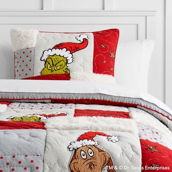 Grinch™ Heathered Quilt + Sham PBteen