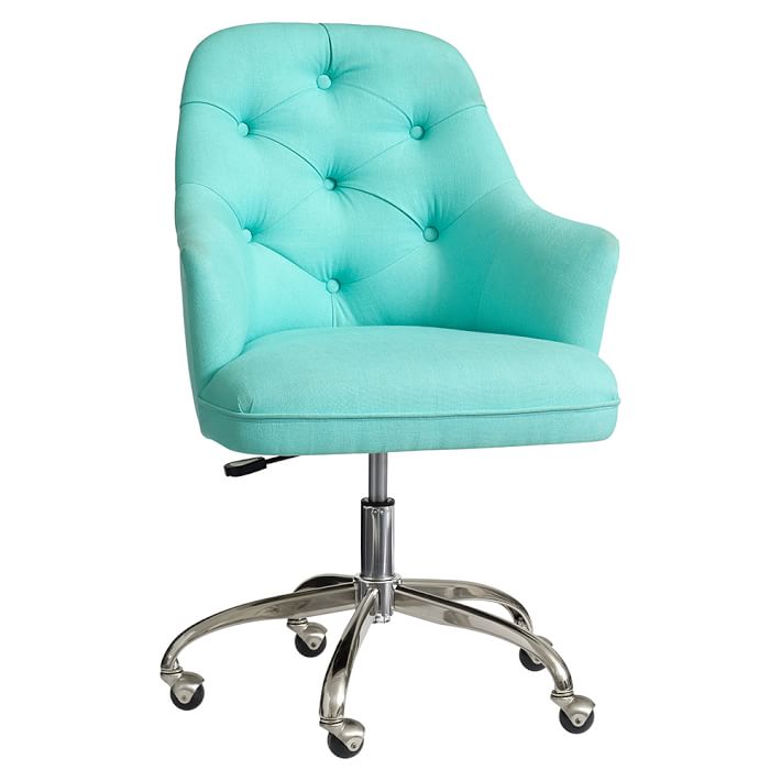 Twill Tufted Desk Chair Pbteen
