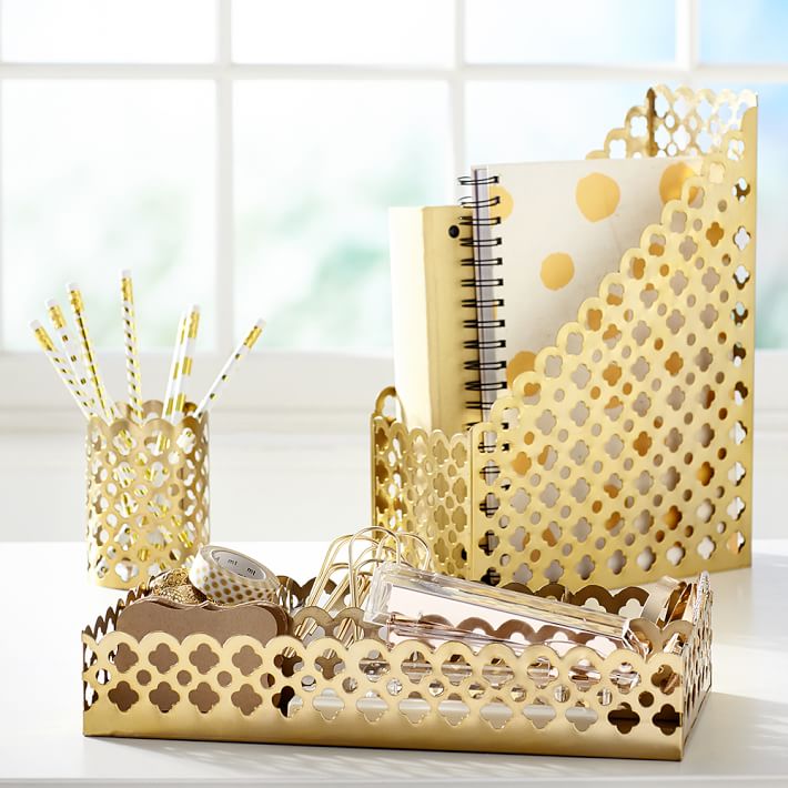 Golden Glam Desk Accessories Pbteen