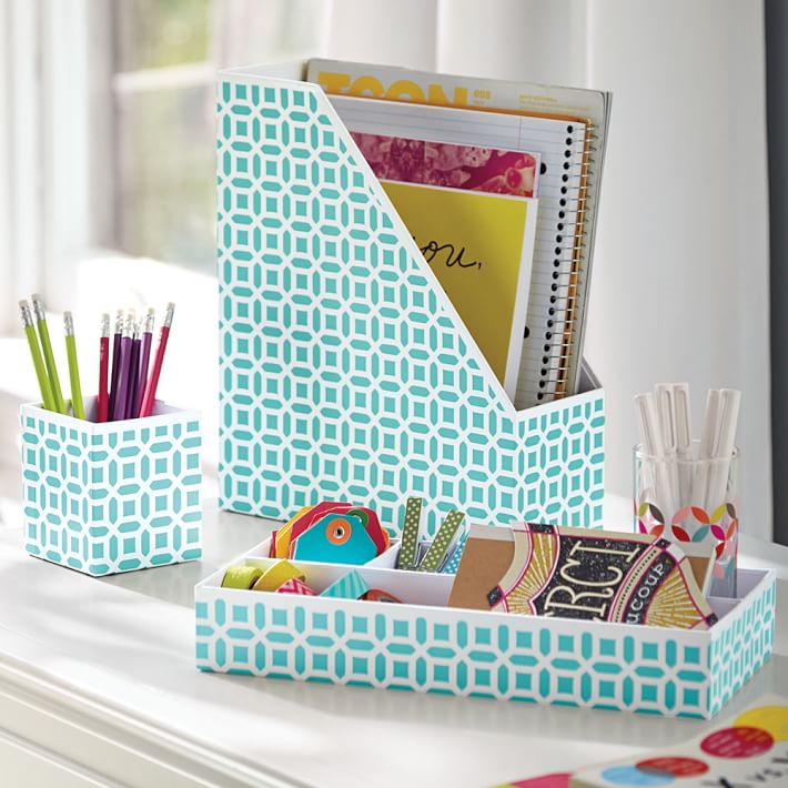 Peyton Desk Accessories Set Pool Pbteen