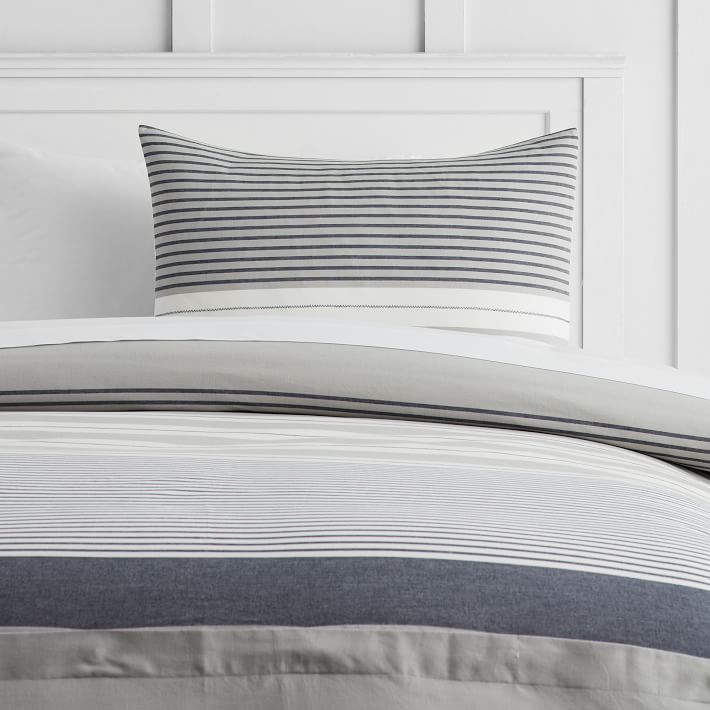 Harbor Stripe Duvet Cover Sham Pbteen