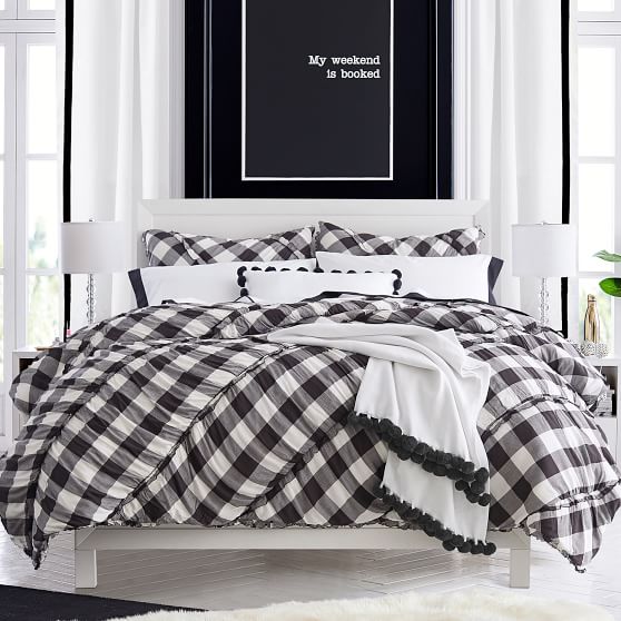 Black Ruffle Duvet Cover Sweetgalas Gingham Ruffle Quilt Sham Pbteen White Duvet Cover Twin Astounding Black