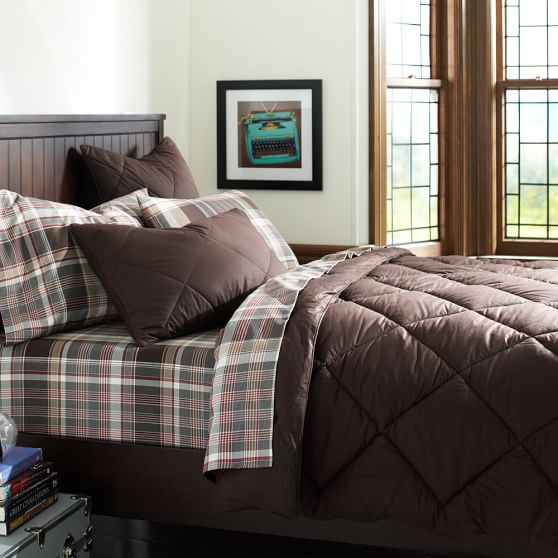 Solid Comforter + Sham, Brown PBteen