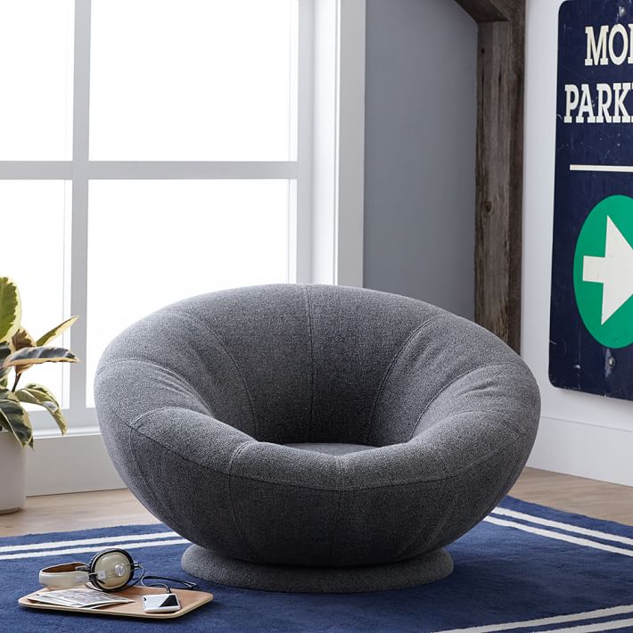tweed groovy swivel chair pbteen