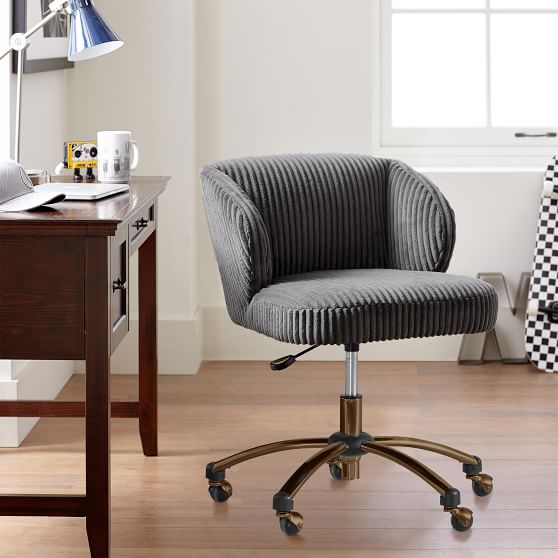 Charcoal Chamois Wingback Desk Chair Pbteen Charcoal Chamois Wingback Desk Chair