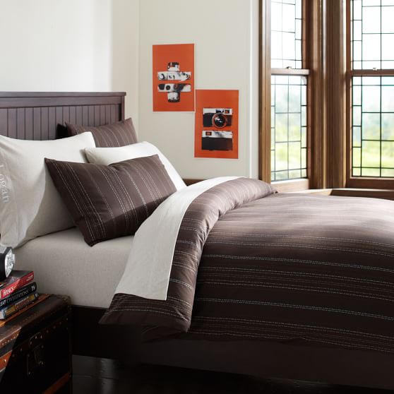 Stripe Sch Duvet Cover Sham Brown Multi Pb Stripe Sch Duvet Cover Sham Brown Multi