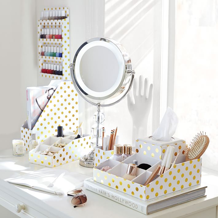 Printed Paper Desk Accessories Gold Dot Pbteen