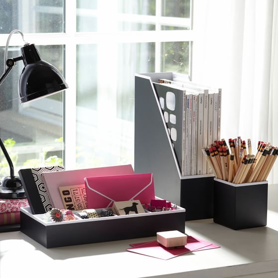 Printed Desk Accessories Solid Black PBteen