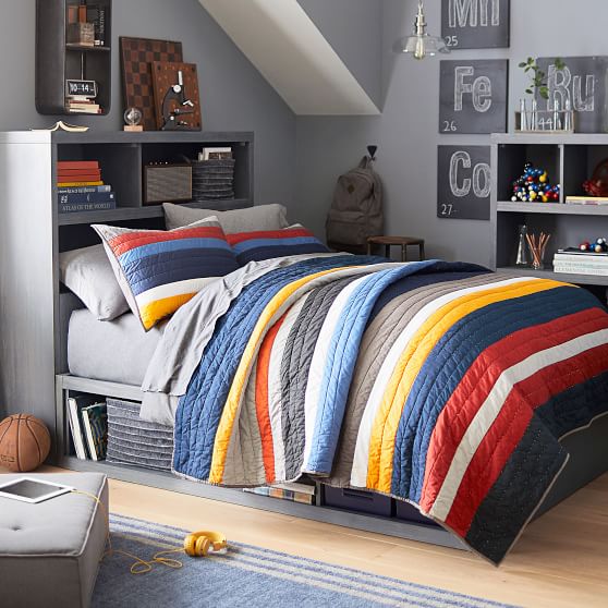 StoreIt 6Cubby Bed + Storage Headboard Set PBteen