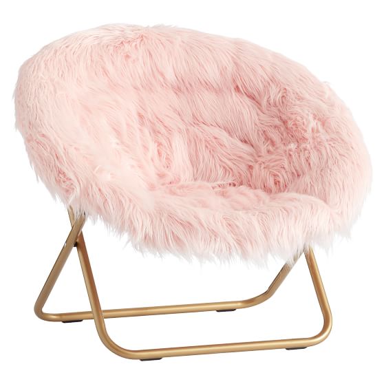 Himalayan Blush FauxFur HangARound Chair PBteen