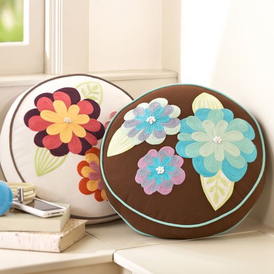 Fresh Flowers Round Pillow PBteen