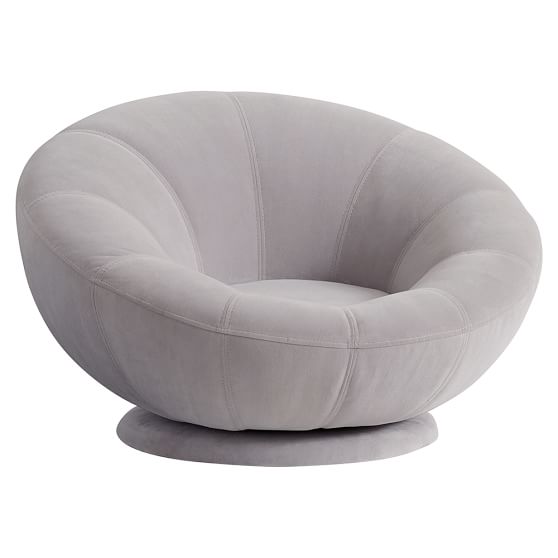 Velvet Gray Groovy Swivel Chair PBteen