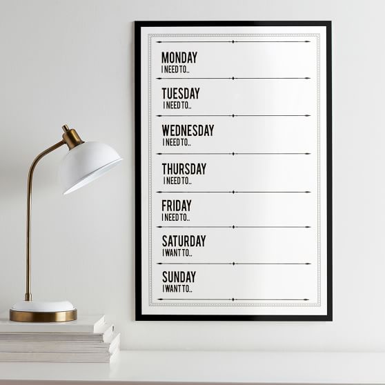 Dry Erase Weekly Calendar : The emily meritt no nails dry erase weekly calendar pbteen Dry Erase Weekly Calendar : The emily meritt no nails dry erase weekly calendar pbteen