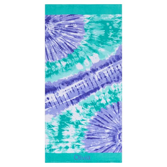 Tie Dye Blast Beach Towel, Cool | PBteen
