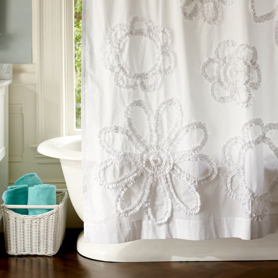 Ruffle Flower Shower Curtain Pbteen Ruffle Flower Shower Curtain