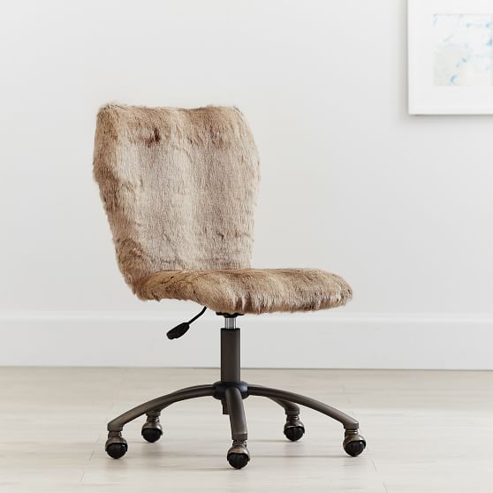 Wolf FauxFur Airgo Desk Chair PBteen