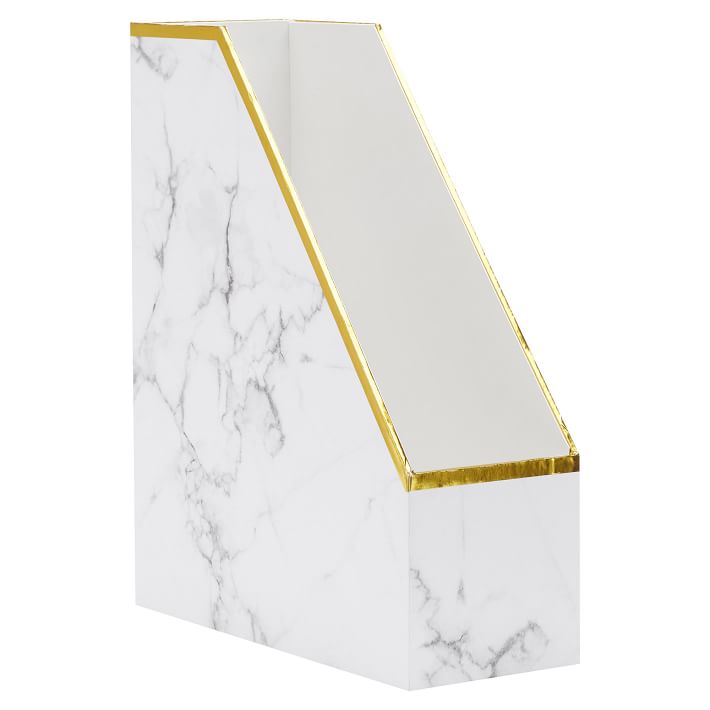 Paper Desk Accessories Set Of 3 White Marble Pbteen