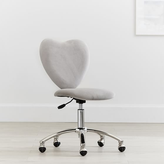 Velvet Gray Heart Airgo Desk Chair Pbteen