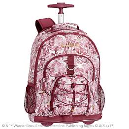 Rolling Book Bags Backpack Wheels Wheeled Pb Harry Potter Gear Up Magical Damask Rolling Backpack Burgundy