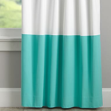 color block drapes peacock blue colorblock blackout drape pbteen color block drapes peacock blue colorblock blackout drape pbteen
