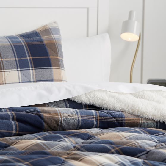 Aspen Plaid Sherpa Comforter + Sham PBteen