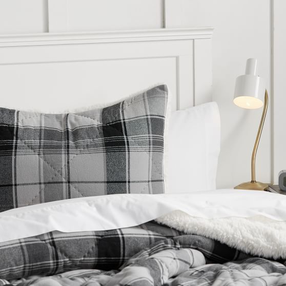 Aspen Plaid Sherpa Comforter + Sham PBteen