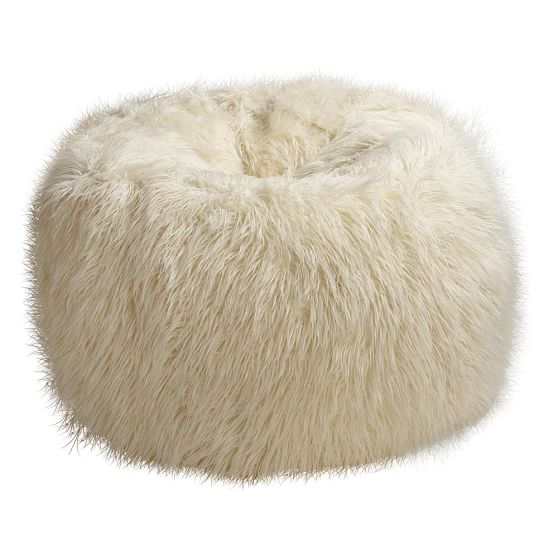 Ivory Furlicious Faux-Fur Beanbags | PBteen