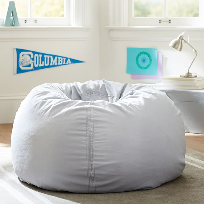 Light Gray Washed Twill Beanbag Pb
