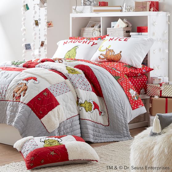 Grinch Festive Flannel Sheet Set Pbteen Scroll To Next Item