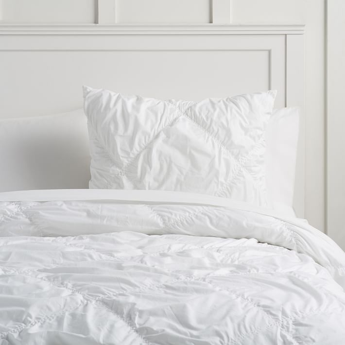 Ruched Diamond Duvet Cover Sham Pb