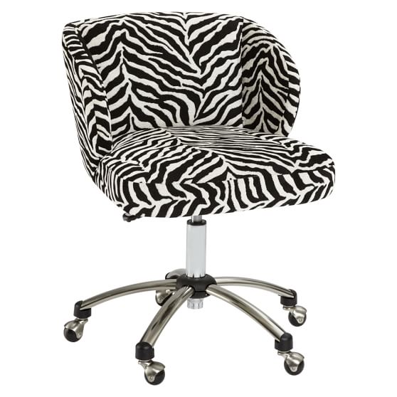 Zebra Jacquard Wingback Desk Chair PBteen