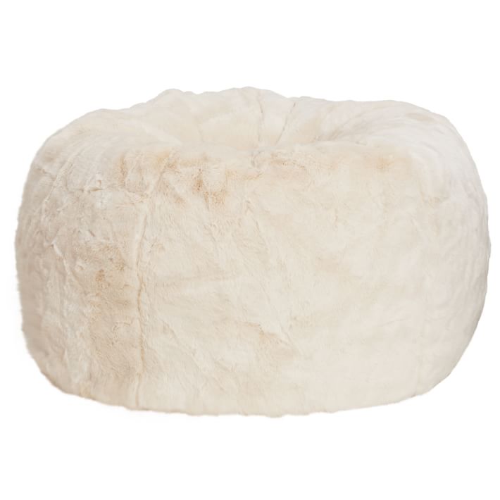 Ivory Polar Bear Faux Fur Beanbag Pb