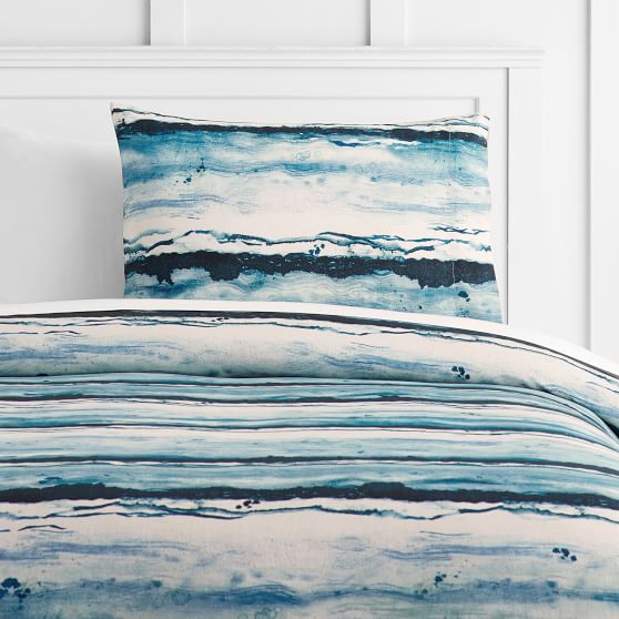Wave Stripe Reversible Duvet Cover Sham Pbteen Roll Over Image To Zoom