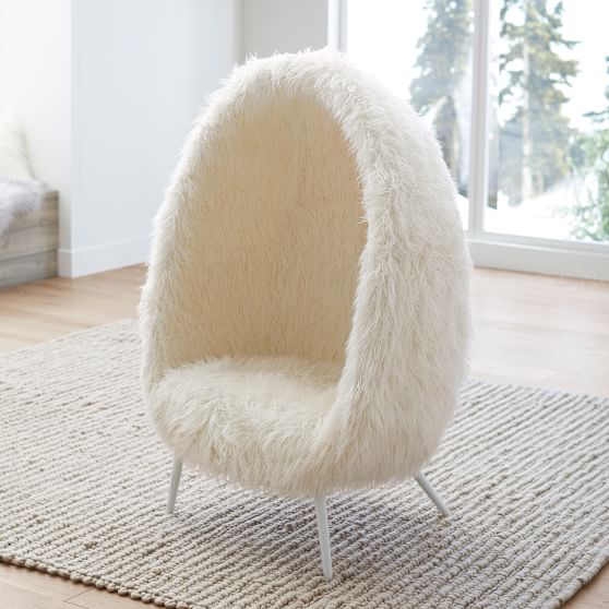 Ivory Furlicious FauxFur Cave Chair PBteen
