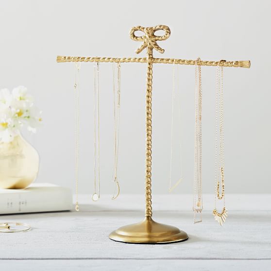 Braided Bow Necklace Stand Pb
