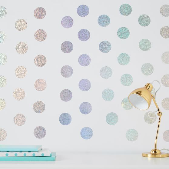 holographic confetti dots wall decals | pbteen