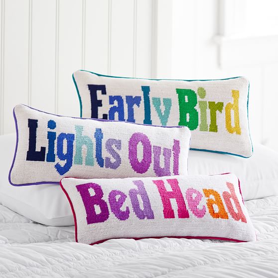 Sleep Sayings Needlepoint Pillows | PBteen