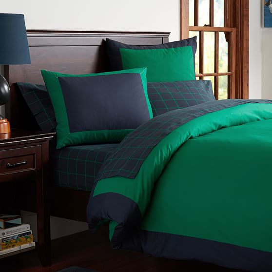 Colorblock Reversible Duvet Cover Sham Pbteen