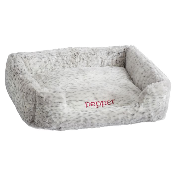 Faux Fur Pet Bed Grey Leopard Pb