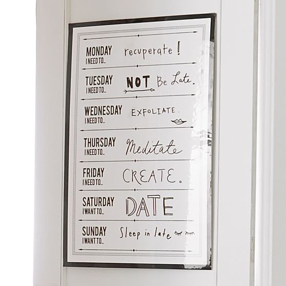 The Emily & Meritt No Nails DryErase Weekly Calendar PBteen