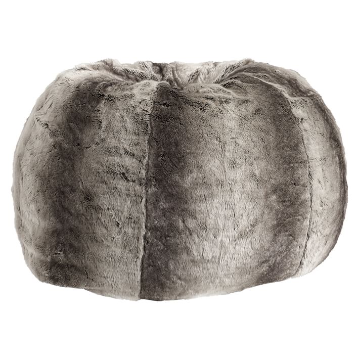 Gray Ombre Faux Fur Beanbag Pb