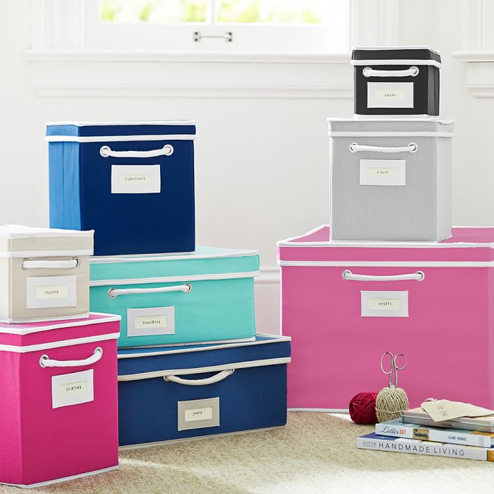 Solid Canvas Bins With Trim Pb