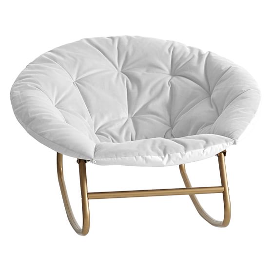 Gray Velvet Hang-A-Round Rocking Chair | PBteen