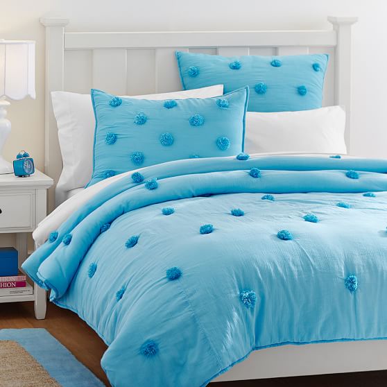 Crinkle Puff Quilt + Sham, Blue PBteen