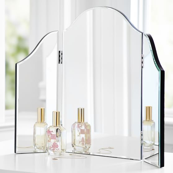 mirrored trifold vanity pbteen trifols