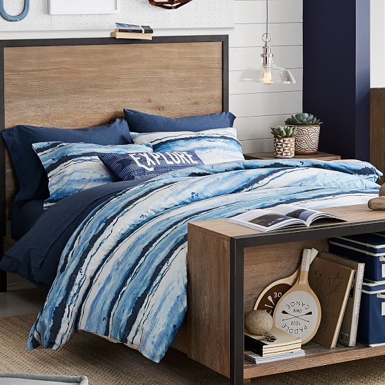 Wave Stripe Reversible Duvet Cover Sham Pbteen
